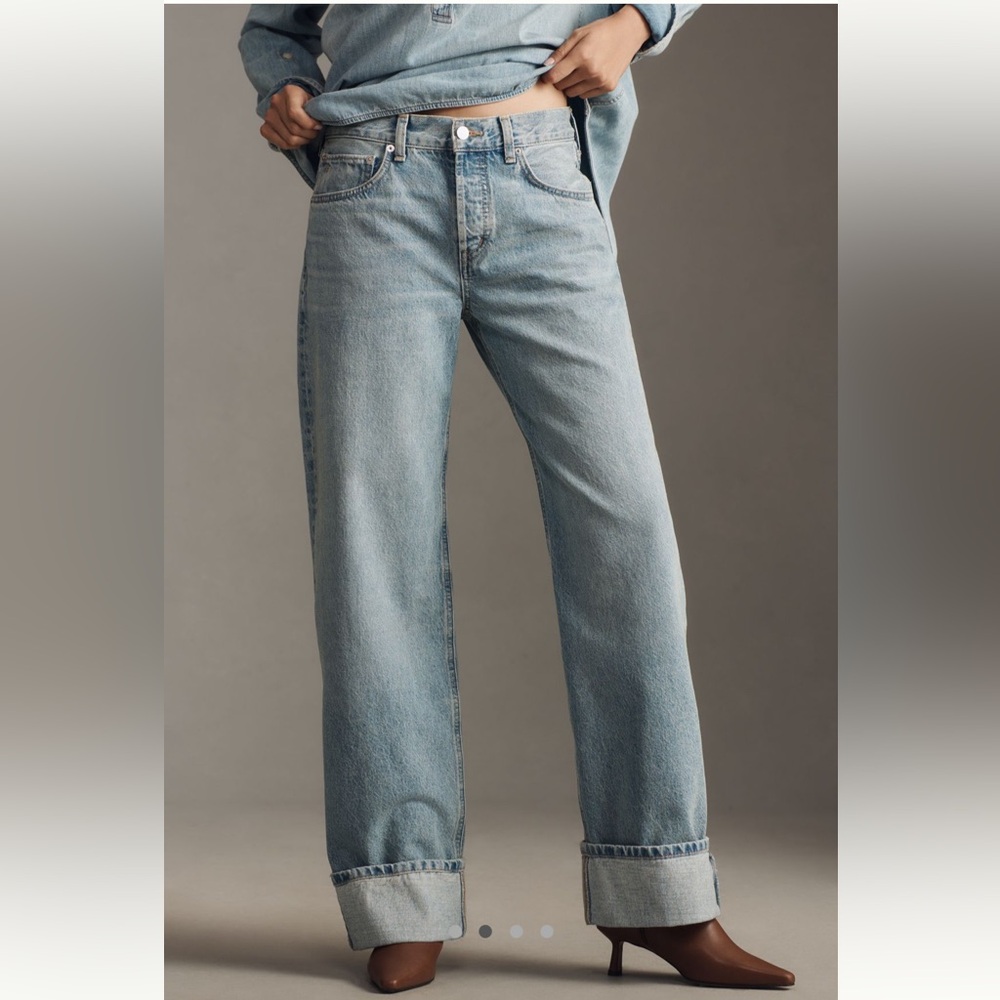 EUC Etica Stanton Relaxed Fit Wide Leg Cuffed Jeans Sz 31
